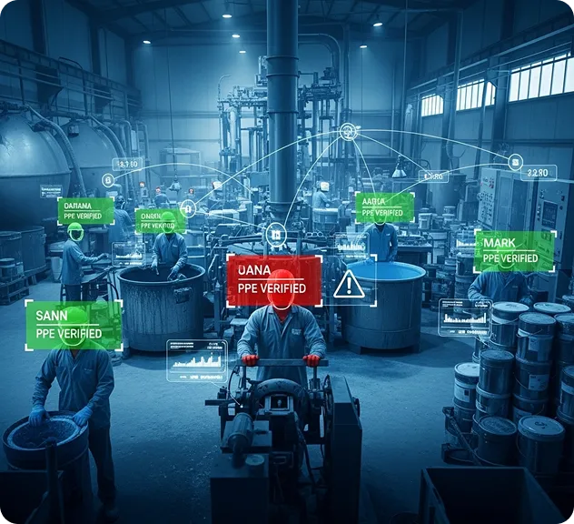 During - Active PPE monitoring and alert